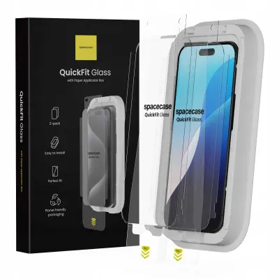 SPACECASE QUICKFIT KALJENO STEKLO ZA IPHONE 16 PRO MAX ZAŠČITNI EKRAN