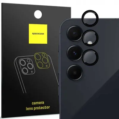 SPACECASE KALJENO STEKLO ZA SAMSUNG GALAXY A55 5G OBROČ ZA KAMERO ČRN