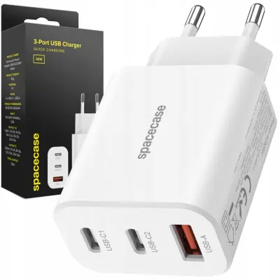 SPACECASE USB POLNILEC 30W GUN ZA TELEFONE TIP C BEL SC004W