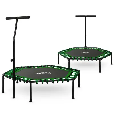 Fitnes trampolin z ročajem 127 cm Neo-Sport - heksagonalno zelen