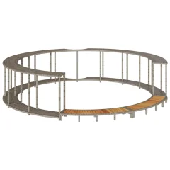 vidaXL Hot Tub Surround s shranjevanjem in leseno stopnico Grey
