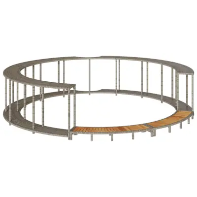 vidaXL Hot Tub Surround s shranjevanjem in leseno stopnico Grey