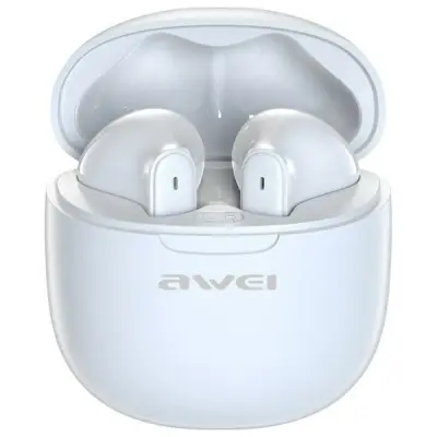 AWEI BLUETOOTH 5.3 T68 ENC TWS SLUŠALKE + POLNILNA ETUI BELA