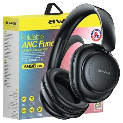 AWEI ON-EAR SLUŠALKE A996 PRO ANC BLUETOOTH ČRNI OVITEK ZA TELEFON