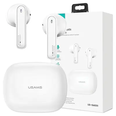 USAMS BLUETOOTH 5.0 TWS SLUŠALKE BREZŽIČNE SM SERIJE BELE