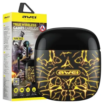 AWEI BLUETOOTH 5.0 SLUŠALKE T28 PRO TWS OVITEK ZA TELEFON ČRNO