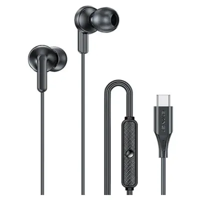 AWEI STEREO SLUŠALKE USB-C PC-25T ZA RAČUNALNIK, PRENOSNIK, ČRNE
