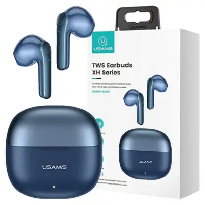 USAMS BREZŽIČNE SLUŠALKE BLUETOOTH 5.1 TWS SERIJA XH MODRE