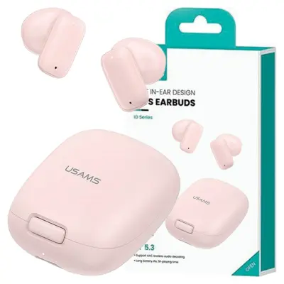 USAMS BREZŽIČNE BLUETOOTH 5.3 TWS SLUŠALKE ID SERIJE ROZA