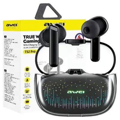 AWEI BLUETOOTH 5.3 T52 PRO2 TWS SLUŠALKE ZA TELEFONE ČRNE