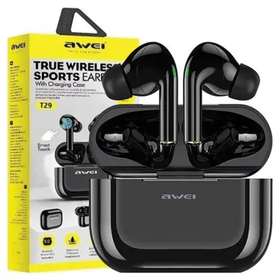 SLUŠALKE AWEI BLUETOOTH 5.0 T29 TWS + PRIKLJUČNA POSTAJA ČRNA/ČRNA