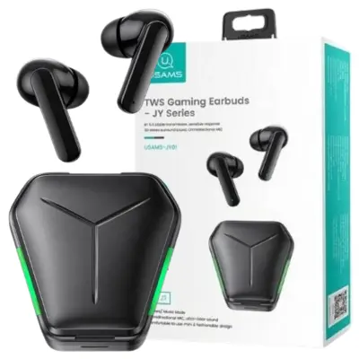 USAMS BLUETOOTH 5.0 TWS SLUŠALKE SERIJE JY IGRALNE UŠESKE ZA PC PS4 ČRNE