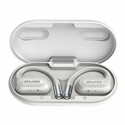 AWEI BLUETOOTH 5.4 OWS T93 ETUI SLUŠALKE + PRIKLJUČNA POSTAJA BELA