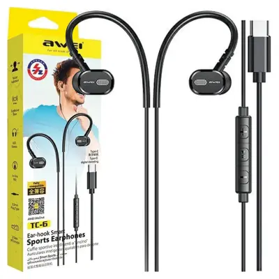 AWEI STEREO SLUŠALKE TC-6 USB-C ZA TELEFON SLUŠALKE ČRNE
