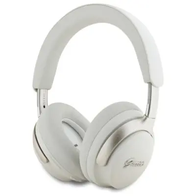 GUESS ON-EAR BLUETOOTH ANC SLUŠALKE BEŽ KOVINSKI LOGO S PISALO