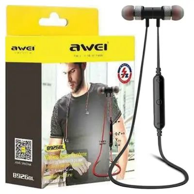 AWEI BLUETOOTH ŠPORTNE SLUŠALKE B926BL MAGNETNE ČRNE ZA TELEFON