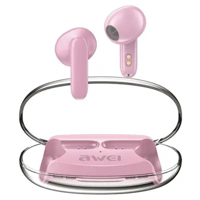 AWEI BLUETOOTH 5.3 T85 ENC TWS SLUŠALKE ZA TELEFONE ROZA + POSTAJA