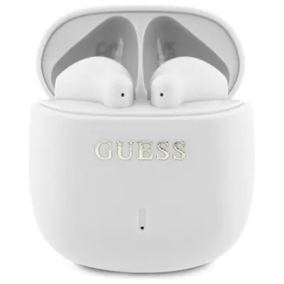 GUESS BLUETOOTH TWS SLUŠALKE ZA TELEFON S PRIKLJUČNO POSTAJO, BELE