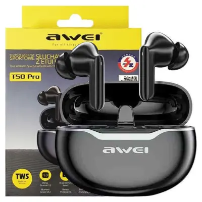 AWEI BLUETOOTH 5.3 T50 PRO TWS SLUŠALKE ZA TELEFON + PRIKLJUČILNA POSTAJA