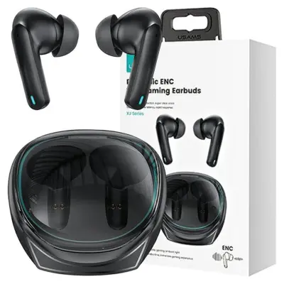 USAMS BLUETOOTH 5.3 TWS ENC XJ13 GAMING BREZŽIČNE SLUŠALKE ČRNE