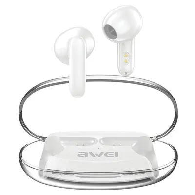AWEI BLUETOOTH 5.3 T85 ENC TWS SLUŠALKE ZA TELEFONE, BELE S POSTAJO