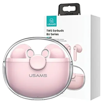USAMS BLUETOOTH 5.1 TWS SLUŠALKE BREZŽIČNE ZA TELEFONE ROZA