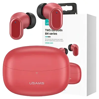 USAMS BLUETOOTH 5.1 TWS SLUŠALKE BREZŽIČNI ETUI RDEČ ZA TELEFON