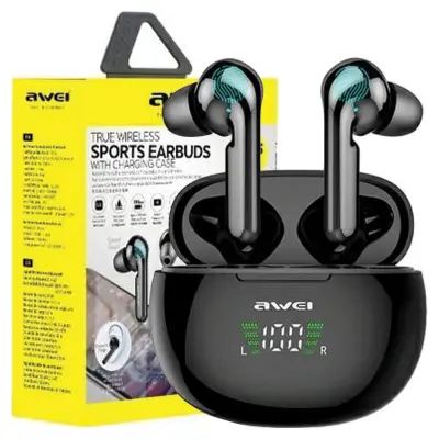 AWEI BLUETOOTH 5.0 T15P TWS SLUŠALKE ZA TELEFONE ČRNE + PRIKLJUČNA POSTAJA