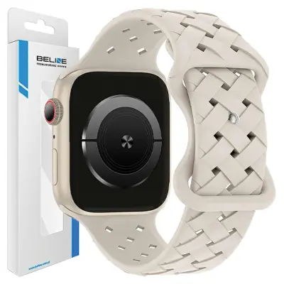 BELINE PAS ZA APPLE WATCH SILIKONSKO PLETENA 42/44/45/49MM ETUI BEŽ