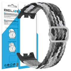 BELINE PAŠEK MI BAND 9/8 PAS ZA URO IZ NAJLONA ČRNO-BELO OHIŠJE