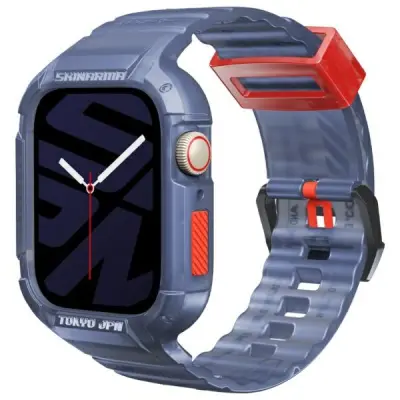 SKINARMA PAS + ETUI SAIDO 2V1 ZA APPLE WATCH 45/44MM TEMNO MODRA