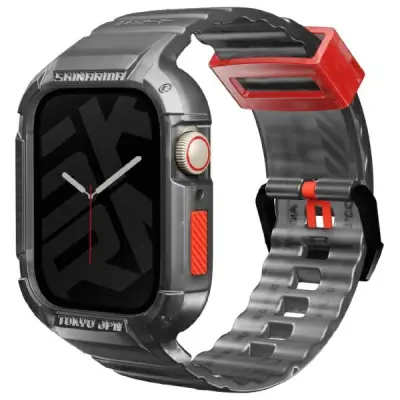 SKINARMA PAS + ETUI SAIDO 2V1 ZA APPLE WATCH 45/44MM SMOKE/SMOKE
