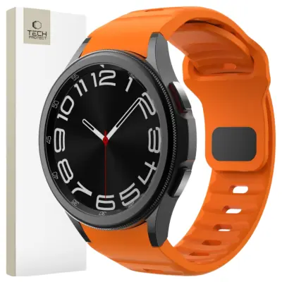 SILIKONSKI PAS TECH-PROTECT LINE ZA SAMSUNG GALAXY WATCH 4 5 6 7 FE ORANŽEN