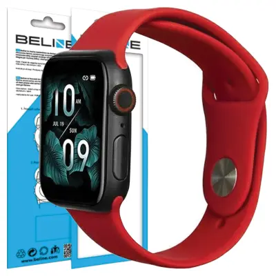 BELINE APPLE WATCH SILIKONSKI PAŠEK 42/44/45/49MM RDEČ