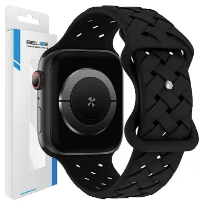 BELINE PAS ZA APPLE WATCH SILIKONSKO TKNO 42/44/45/49MM ČRNO OHIŠJE