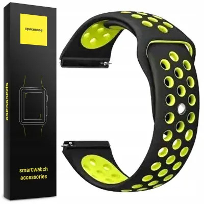 SPACECASE PAŠEK ZA URO 22MM ŠPORTNI PAS ČRNO RUMEN ZA APPLE WATCH