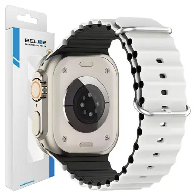 BELINE APPLE URA SILIKONSKI VALOVI 38/40/41MM BEL IN ČRN PAŠK ZA URO