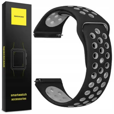 SPACECASE PAŠEK ZA ŠPORTNO URO 20MM ČRNO SIVA ZA APPLE WATCH