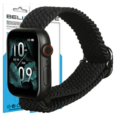 BELINE PAS ZA APPLE WATCH TEXTILE 42/44/45/49MM ČRNO /ČRNO ETUI