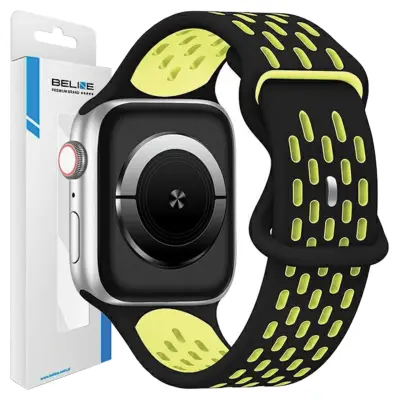 BELINE PAŠEK ZA APPLE WATCH NOVO ŠPORT SILIKON 38/40/41MM ČRNO RUMEN ETUI