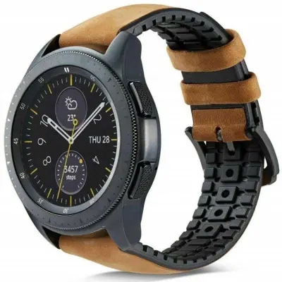 SPACECASE PAŠEK ZA URO 22 MM USNJEN MAJOR SVETLO RJAV ZA APPLE WATCH