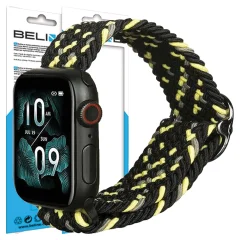 BELINE APPLE WATCH TEKSTILNI PAŠEK 38/40/41MM BLACK/LIME ETUI