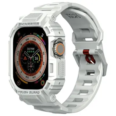 SKINARMA PAŠEK + MECHA ETUI 2V1 ZA APPLE WATCH 49MM SVETLO SIV SVETLO SIV