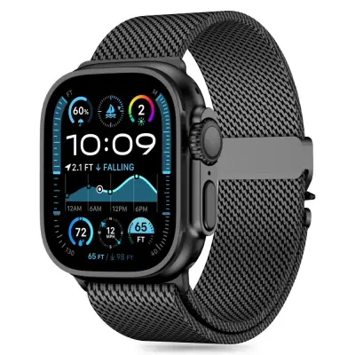 TECH-PROTECT MILANO PAŠEK ZA APPLE WATCH 6/7/8/9/10/SE/ULTRA 44-49MM ČRN