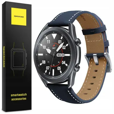 SPACECASE USNJEN PAŠK ZA URO 22 MM MODER ZA APPLE WATCH