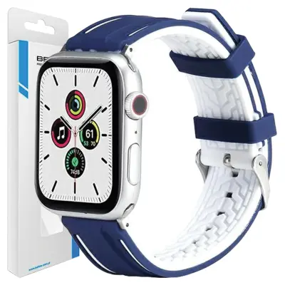 BELINE PAS ZA APPLE WATCH TRD SILIKON 42/44/45/49MM MORNO MODRO IN BELO