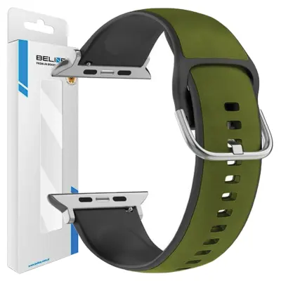 BELINE PAŠEK ZA APPLE WATCH SILICO LEATHER 38/40/41MM ZELENO-ČRNO ETUI