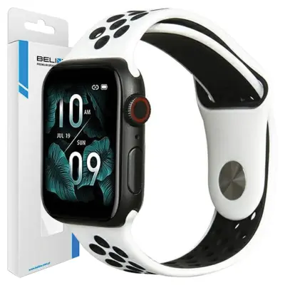 BELINE PASEK APPLE WATCH SPORT SILICONE 38/40/41MM BIAŁO-CZARNY WHITE/BLACK