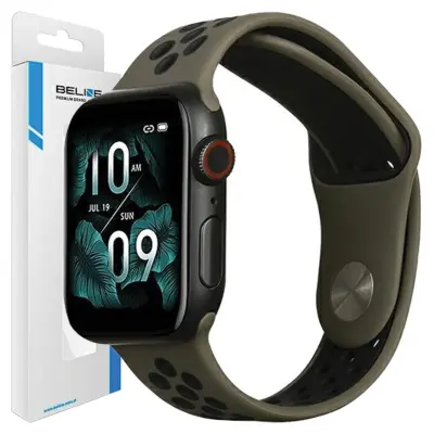 BELINE PAS ZA APPLE WATCH ŠPORT SILIKON 38/40/41MM RJAV IN ČRNO ETUI