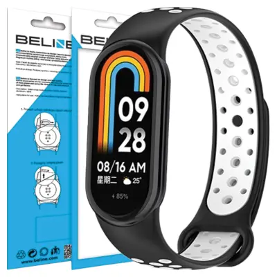 PAS ZA URO BELINE MI BAND 9/8 DESIGN ČRNO-BELO OHIŠJE